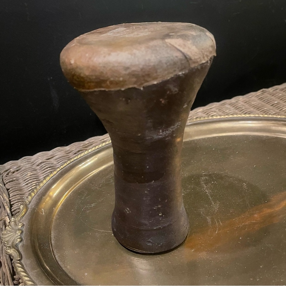 Vintage MOROCCAN DRUM MARRAKECH CLAY - NATURAL Camel Leather Drum